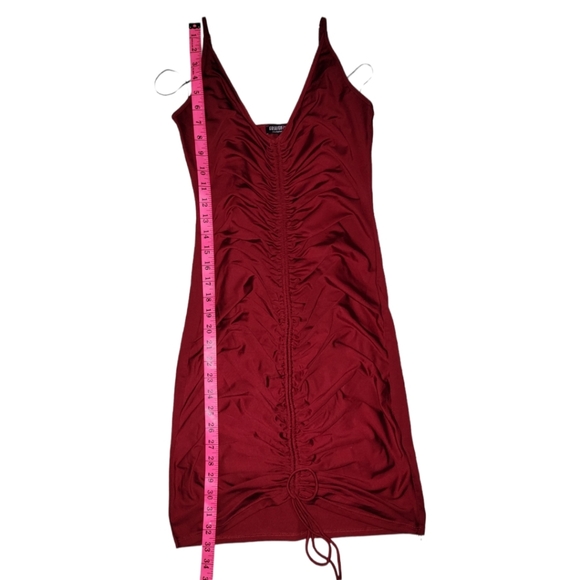 Fashion Nova Burgundy Ruched Dress - Picture 7 of 9